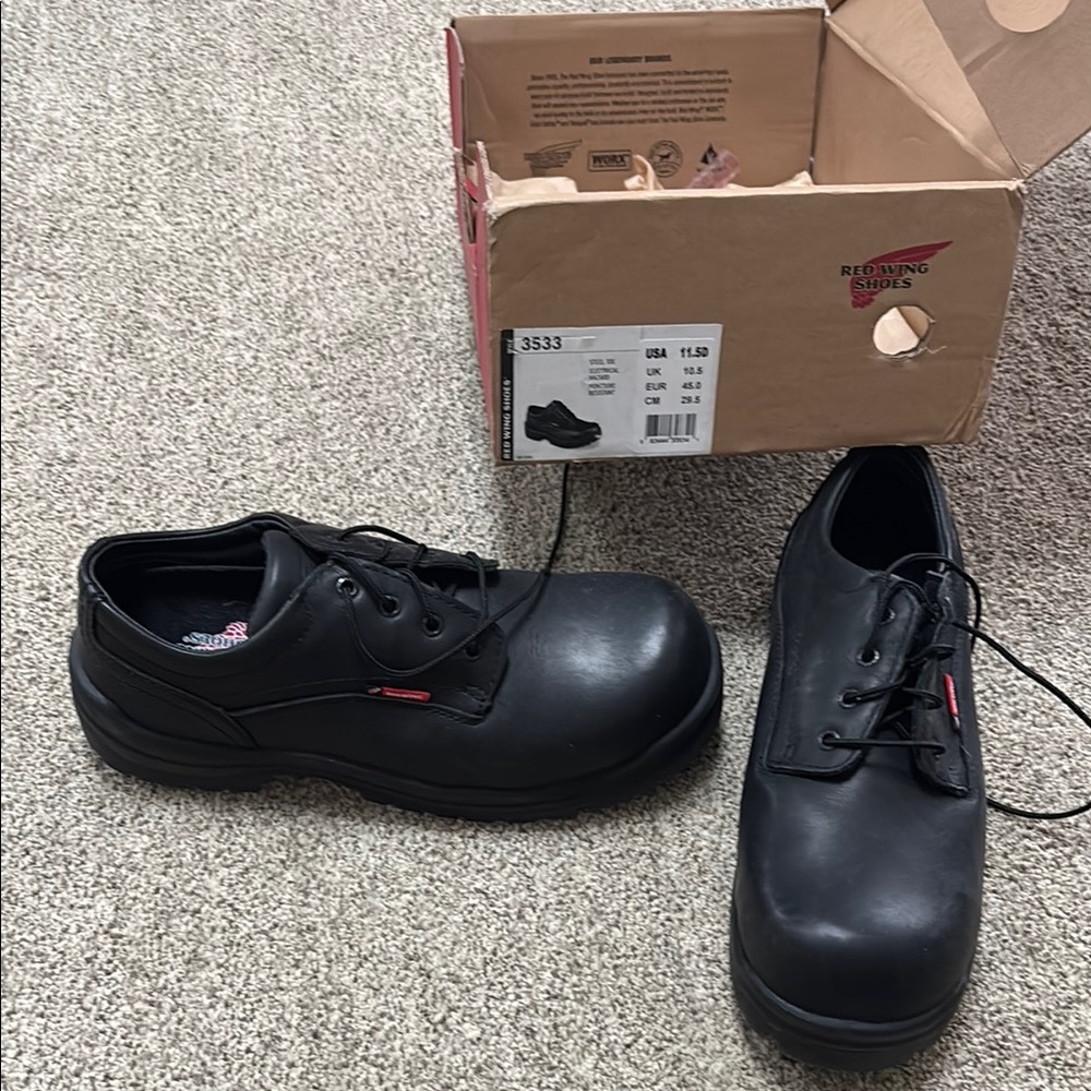 Red Wing Shoes Black Steel Toed Work Shoes